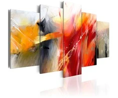 Artgeist Paveikslas - Magnolias over Water (5 Parts) Wide Pilkas