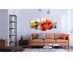 Artgeist Paveikslas - Magnolias over Water (5 Parts) Wide Pilkas