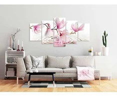Artgeist Paveikslas - Magnolias over Water (5 Parts) Wide Rožinė