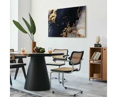 Artgeist Paveikslas - Marble and navy mėlynas – abstract textured pattern inspired by the starry sky