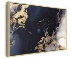 Artgeist Paveikslas - Marble and navy mėlynas – abstract textured pattern inspired by the starry sky
