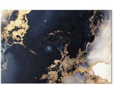 Artgeist Paveikslas - Marble and navy mėlynas – abstract textured pattern inspired by the starry sky