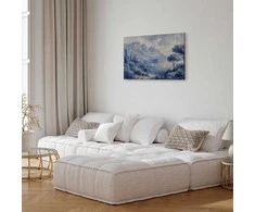 Artgeist Paveikslas - Mėlyna Bay - Italian landscape of Lake Como painted with mėlynas ink