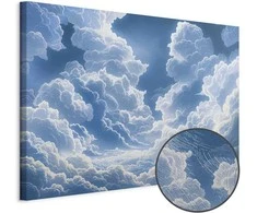 Artgeist Paveikslas - Mėlyna Sky Breaking Through Baltas Fluffy Clouds