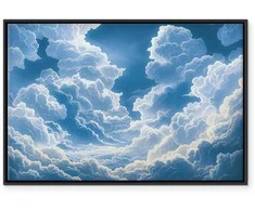 Artgeist Paveikslas - Mėlyna Sky Breaking Through Baltas Fluffy Clouds