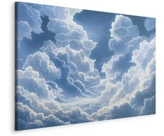 Artgeist Paveikslas - Mėlyna Sky Breaking Through Baltas Fluffy Clouds