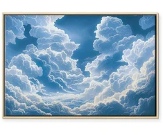 Artgeist Paveikslas - Mėlyna Sky Breaking Through Baltas Fluffy Clouds