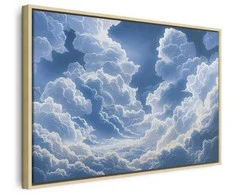 Artgeist Paveikslas - Mėlyna Sky Breaking Through Baltas Fluffy Clouds