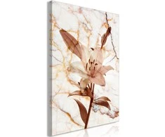 Artgeist Paveikslas - Elegance of a Flower (1-part) - Delicate Lily on Marble in Sepia