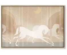 Artgeist Paveikslas - Moon Horses - Horses Galloping Among Trees on a Starry Night