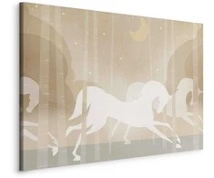Artgeist Paveikslas - Moon Horses - Horses Galloping Among Trees on a Starry Night