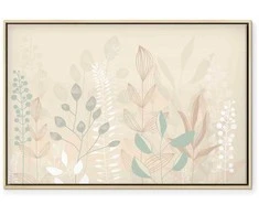 Artgeist Paveikslas - Morning in the Meadow - Various Pastel Plants on a rusvai gelsvas Background
