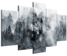 Artgeist Paveikslas - Mountain Predator (5 Parts) Wide