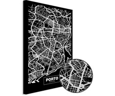 Artgeist Paveikslas - Negative Map: Porto (1 Part) Vertical
