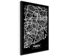 Artgeist Paveikslas - Negative Map: Porto (1 Part) Vertical