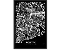 Artgeist Paveikslas - Negative Map: Porto (1 Part) Vertical