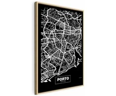 Artgeist Paveikslas - Negative Map: Porto (1 Part) Vertical