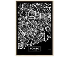 Artgeist Paveikslas - Negative Map: Porto (1 Part) Vertical