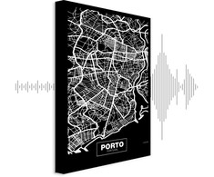 Artgeist Paveikslas - Negative Map: Porto (1 Part) Vertical
