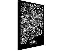 Artgeist Paveikslas - Negative Map: Porto (1 Part) Vertical