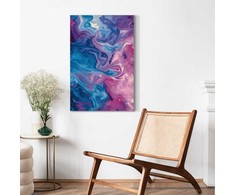 Artgeist Paveikslas - Night Flows - Abstract Waves in Shades of Mėlyna and Violet
