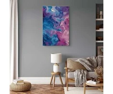 Artgeist Paveikslas - Night Flows - Abstract Waves in Shades of Mėlyna and Violet