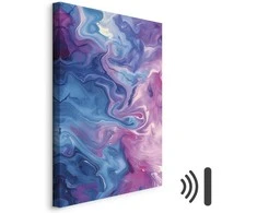 Artgeist Paveikslas - Night Flows - Abstract Waves in Shades of Mėlyna and Violet