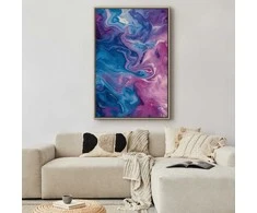 Artgeist Paveikslas - Night Flows - Abstract Waves in Shades of Mėlyna and Violet