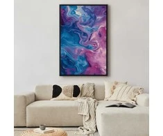 Artgeist Paveikslas - Night Flows - Abstract Waves in Shades of Mėlyna and Violet