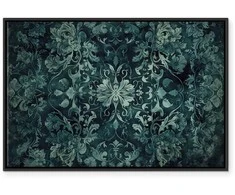 Artgeist Paveikslas - Oriental Pattern Carpet: Emerald Ornaments and Worn Patterns