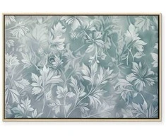 Artgeist Paveikslas - Ornaments in Worn Muted Turquoises: Delicate Plant Pattern