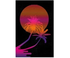 Artgeist Paveikslas - Palm at Sunrise (1 Part) Vertical
