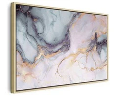 Artgeist Paveikslas - Pastel stones - pink and mėlynas structures on a marble base