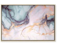 Artgeist Paveikslas - Pastel stones - pink and mėlynas structures on a marble base