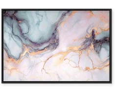 Artgeist Paveikslas - Pastel stones - pink and mėlynas structures on a marble base