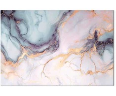Artgeist Paveikslas - Pastel stones - pink and mėlynas structures on a marble base