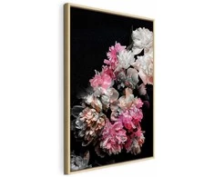 Artgeist Paveikslas - Peony Charm (1-part) - Colorful Bouquet on Juodas Background