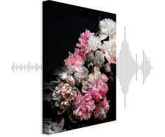Artgeist Paveikslas - Peony Charm (1-part) - Colorful Bouquet on Juodas Background