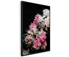 Artgeist Paveikslas - Peony Charm (1-part) - Colorful Bouquet on Juodas Background