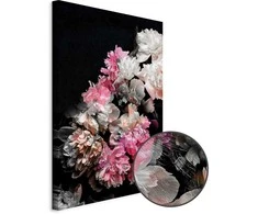 Artgeist Paveikslas - Peony Charm (1-part) - Colorful Bouquet on Juodas Background