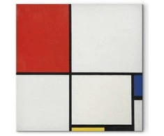 Artgeist Paveikslas - Piet Mondrian – Composition No. III, with red, mėlynas, yellow and juodas