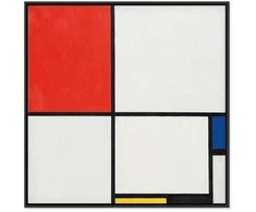 Artgeist Paveikslas - Piet Mondrian – Composition No. III, with red, mėlynas, yellow and juodas