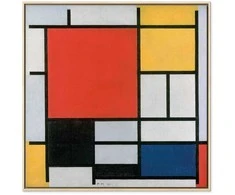 Artgeist Paveikslas - Piet Mondrian – Composition with red, yellow. mėlynas and juodas