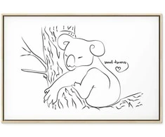Artgeist Paveikslas - Quiet Charm of Nature (1-part) - Sleeping Koala in Juodas and Baltas