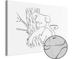 Artgeist Paveikslas - Quiet Charm of Nature (1-part) - Sleeping Koala in Juodas and Baltas