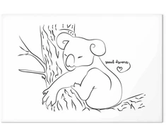 Artgeist Paveikslas - Quiet Charm of Nature (1-part) - Sleeping Koala in Juodas and Baltas