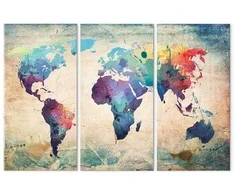 Artgeist Paveikslas - Rainbow Map (triptych)