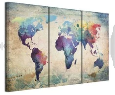 Artgeist Paveikslas - Rainbow Map (triptych)