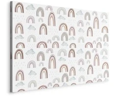 Artgeist Paveikslas - Rainbows After the Storm - Rainbows of Various Sizes in Pastel Hues Among Rain Clouds in a Gray-Mėlyna Shade