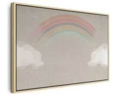 Artgeist Paveikslas - Rainy June - Colorful Rainbow Emerging from Clouds on a Bright Background